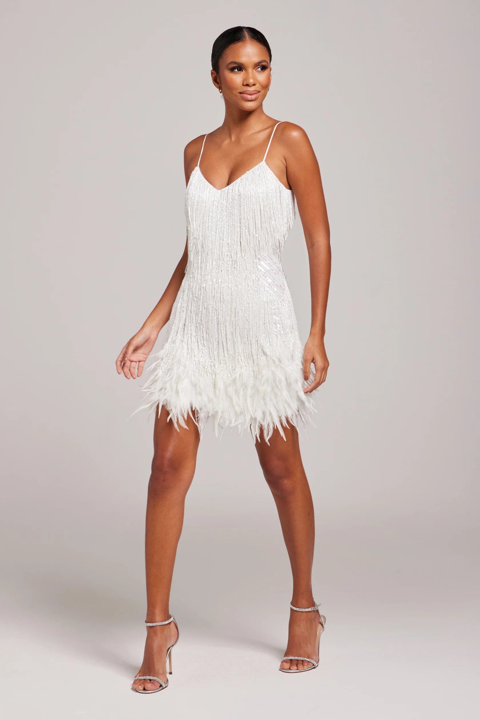 Seraphina | Petite Feather Fringe Cocktail Dresses Mini