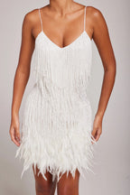 Seraphina | Petite Feather Fringe Cocktail Dresses Mini