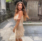 Seraphina | Petite Feather Fringe Cocktail Dresses Mini