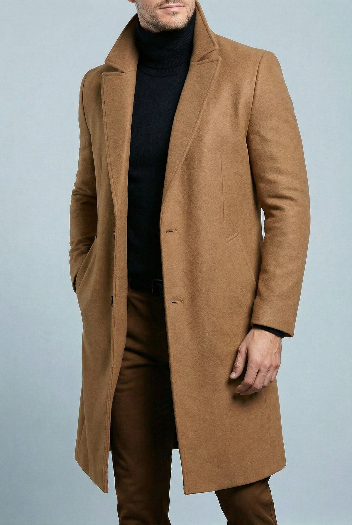 Julius | Long Formal Wool Winter Coat Brown Smart Overcoats — Brown