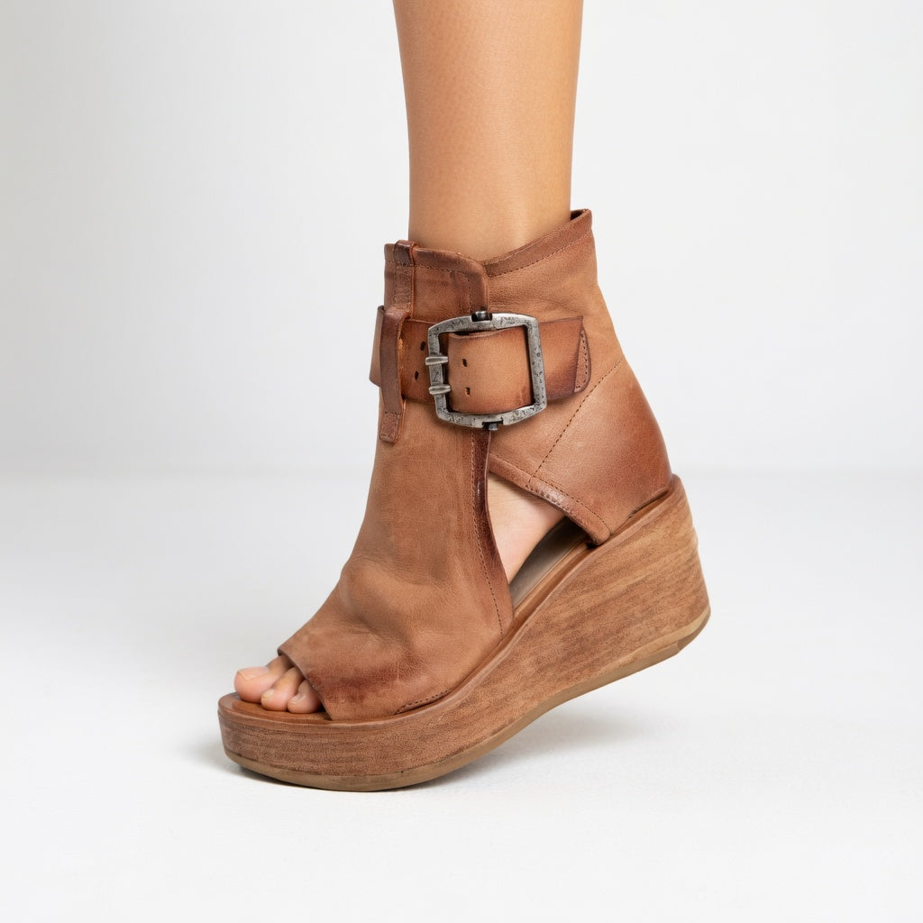 Vivienne | Wedge Ankle Boots With Modern Open Design