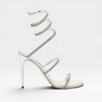 Mirabelle | Gold Block Heels For Wedding Spiral Wrap Sandals