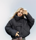 Leonie | Cropped Leather Jacket With Bow Detail For City Chic