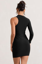Mirabelle | Black One Shoulder Bodycon Mini Dress