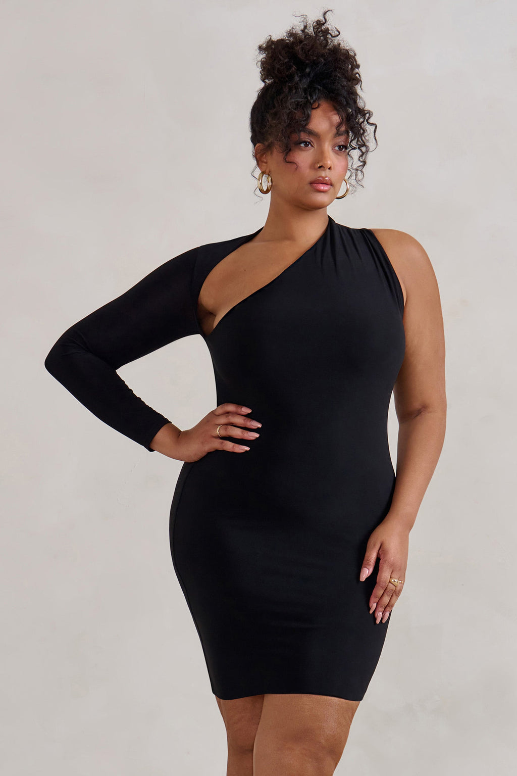 Mirabelle | Black One Shoulder Bodycon Mini Dress