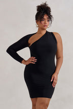 Mirabelle | Black One Shoulder Bodycon Mini Dress