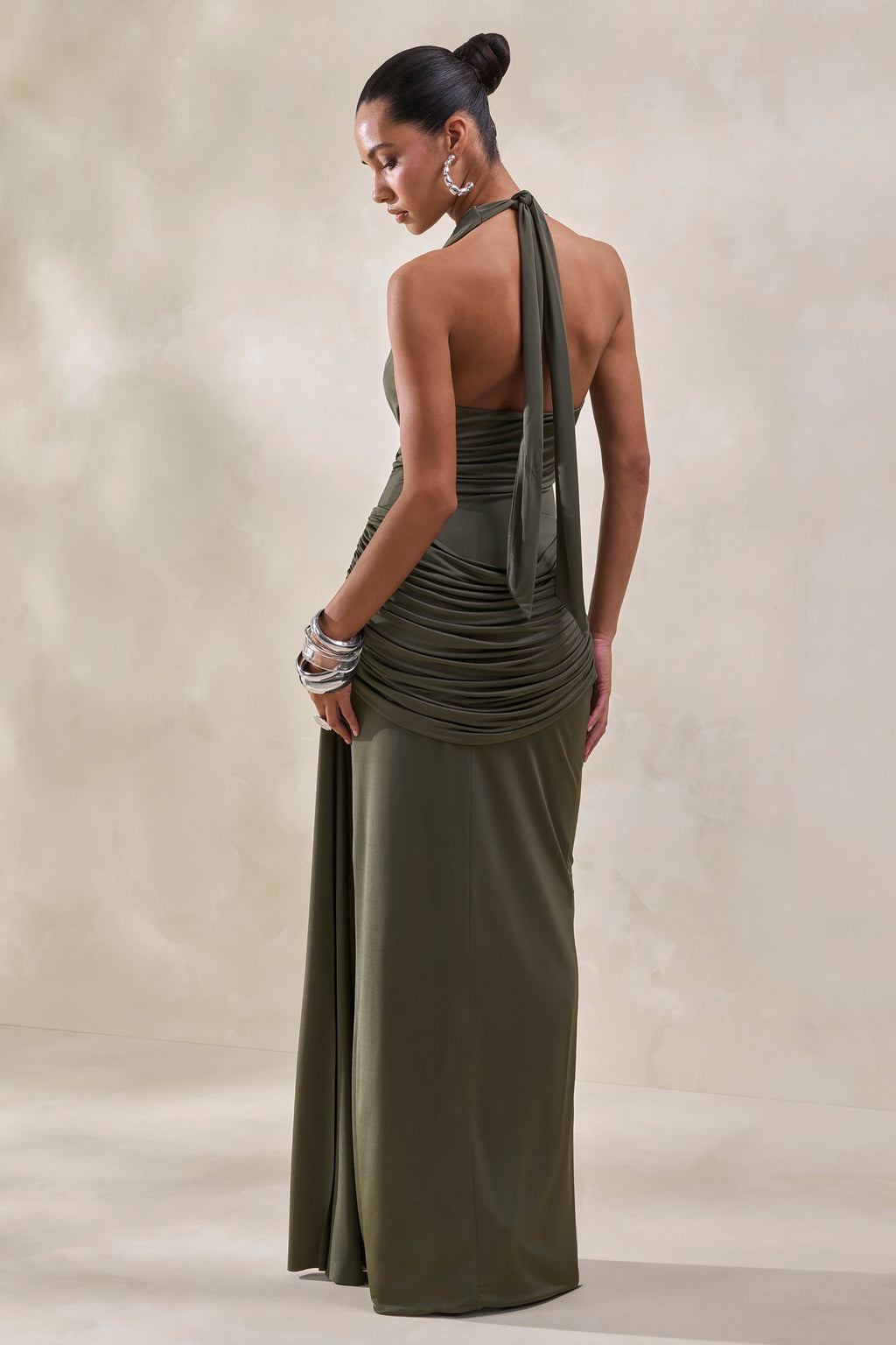 Romilly | Sage Green Plunge Neck Thong Bodysuit