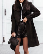 Quintessa | Black Longline Belted Winter Coat For Women — Black