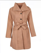 Quintessa | Black Longline Belted Winter Coat For Women