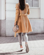 Quintessa | Black Longline Belted Winter Coat For Women