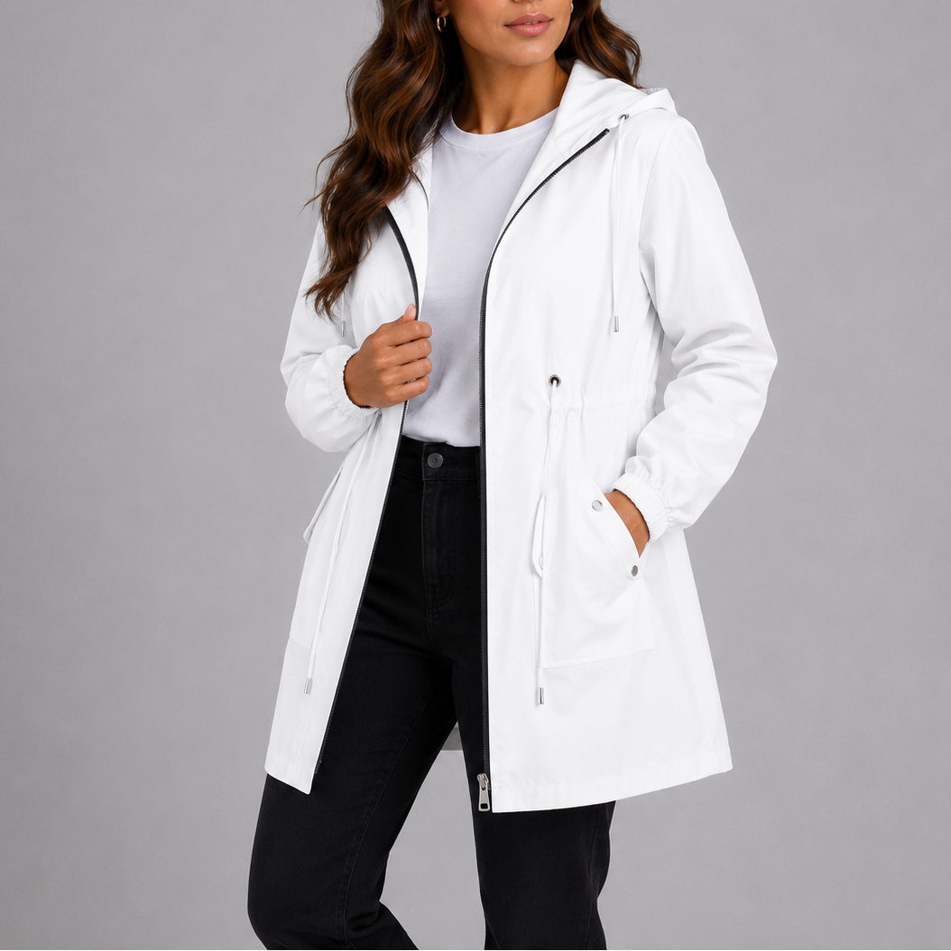 Elodie | Women's Raincoat With Hood Lightweight Waterproof