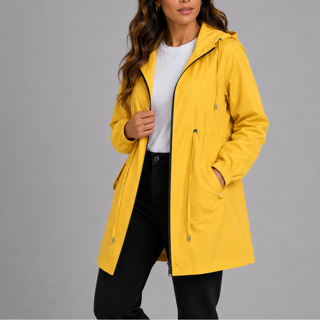 Elodie | Women's Raincoat With Hood Lightweight Waterproof