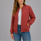 Leonie | Womens Quilted Bomber Jacket For Everyday Elegance