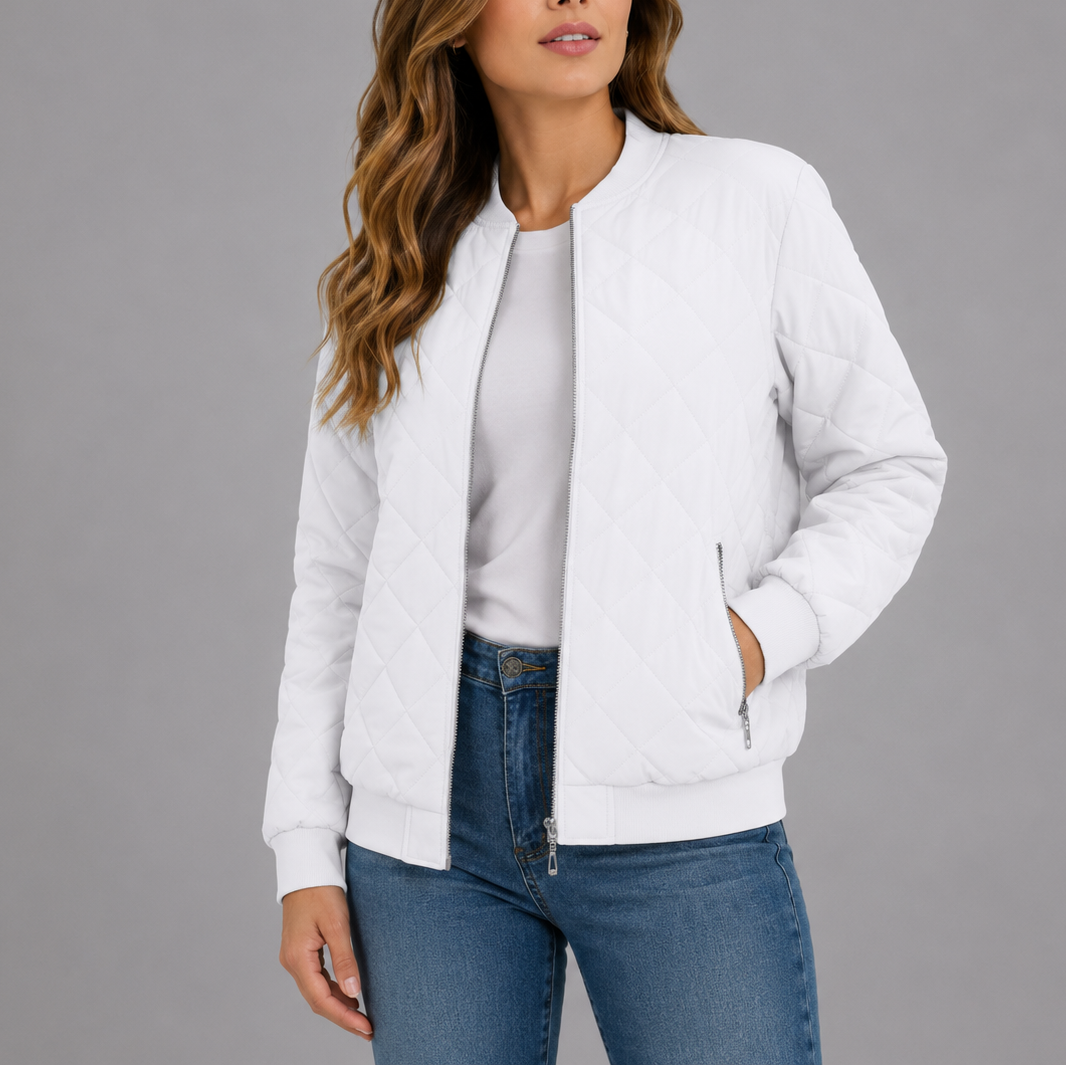 Leonie | Womens Quilted Bomber Jacket For Everyday Elegance