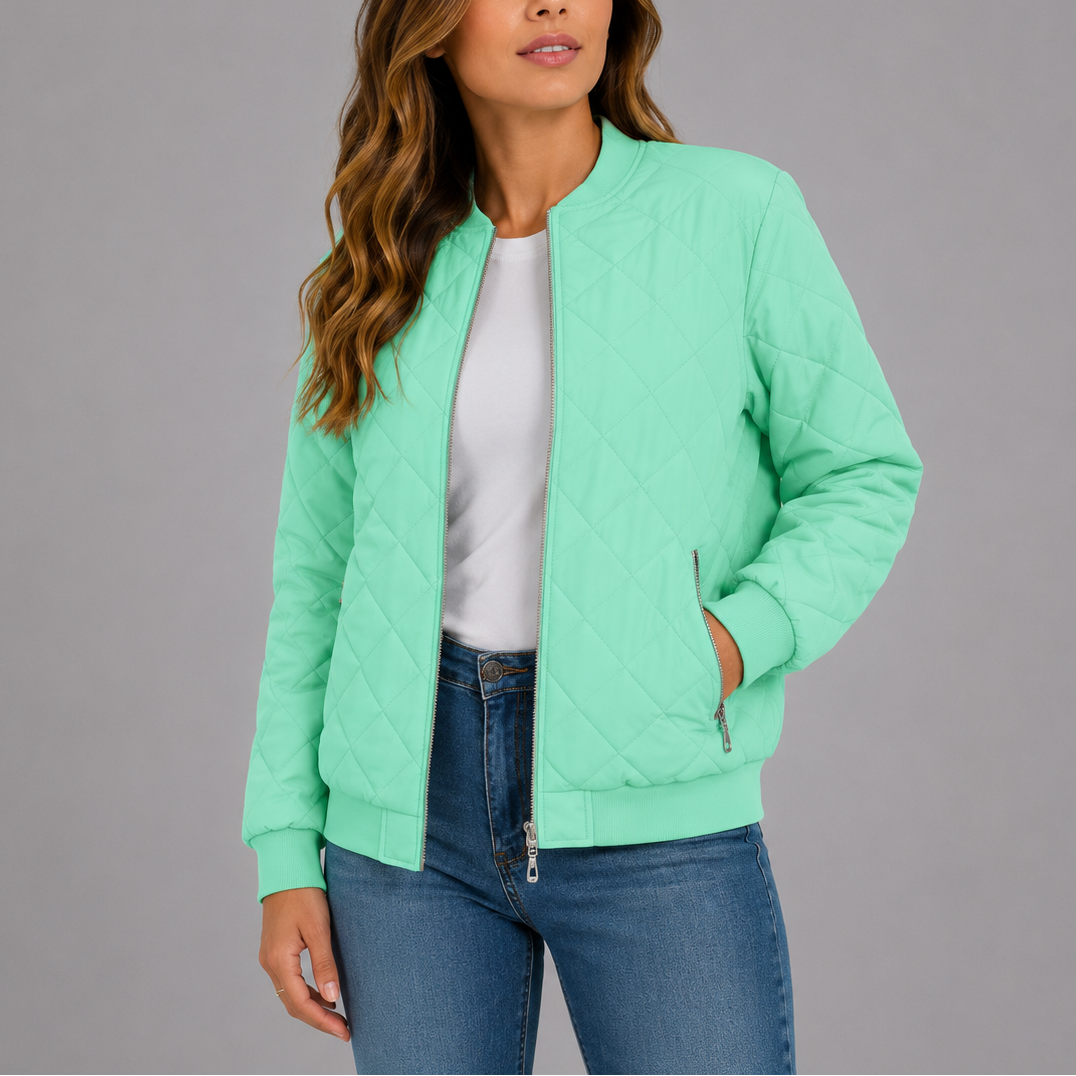 Leonie | Womens Quilted Bomber Jacket For Everyday Elegance