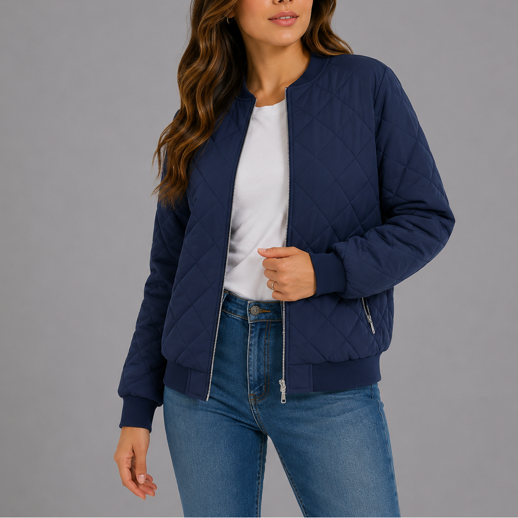 Leonie | Womens Quilted Bomber Jacket For Everyday Elegance