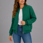 Leonie | Womens Quilted Bomber Jacket For Everyday Elegance