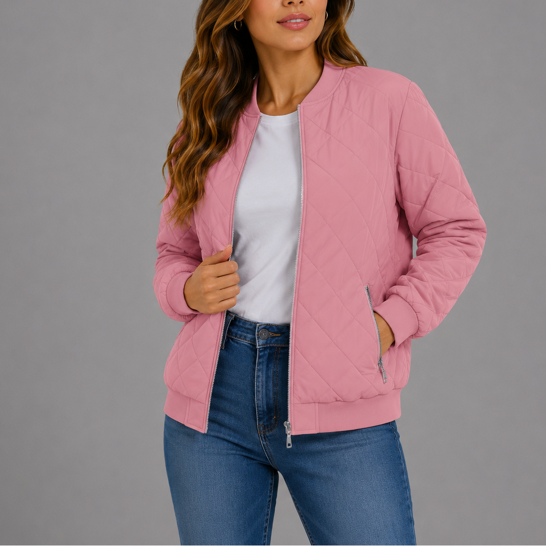 Leonie | Womens Quilted Bomber Jacket For Everyday Elegance