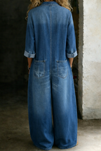 Juliette | Women Long Sleeve Wide Leg Casual Jumpsuit