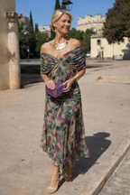 Marguerite | Floaty Chiffon Maxi Dress V-Neck Ruched Occasion