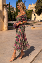 Marguerite | Floaty Chiffon Maxi Dress V-Neck Ruched Occasion