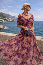 Marguerite | Floaty Chiffon Maxi Dress V-Neck Ruched Occasion