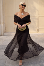 Marguerite | Floaty Chiffon Maxi Dress V-Neck Ruched Occasion