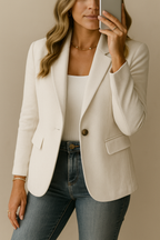 Wilhelmina | Office Clothes For Women Single Button Blazer Jacket