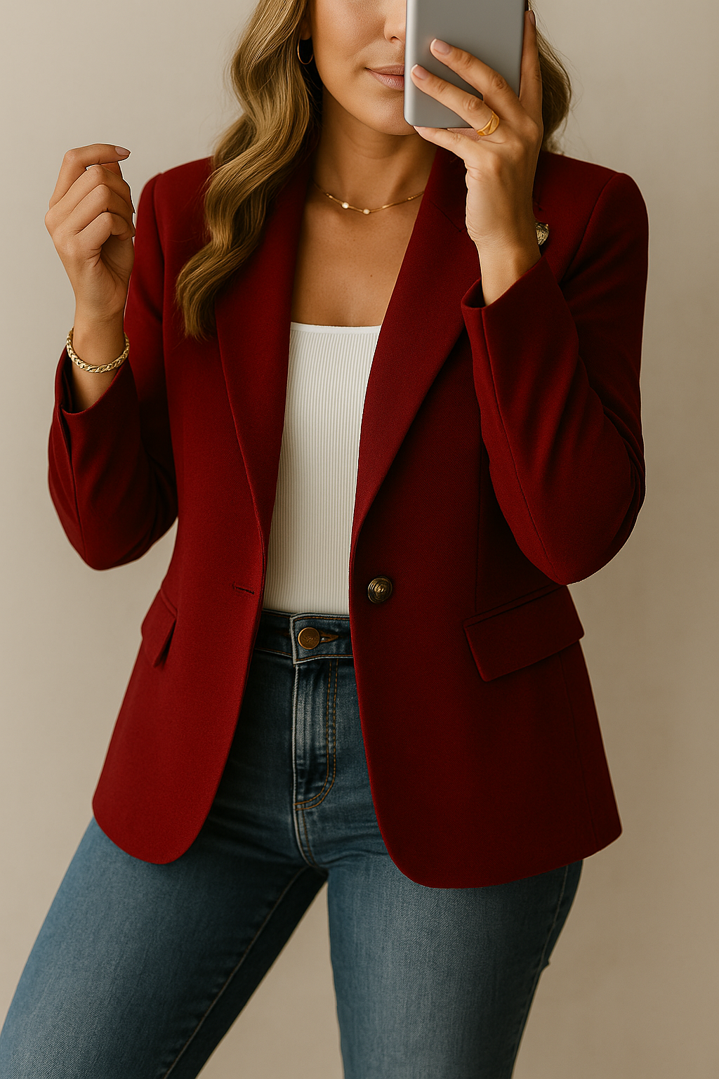 Wilhelmina | Office Clothes For Women Single Button Blazer Jacket
