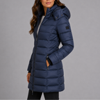 Constance | Womens Long Black Puffer Coat for Winter