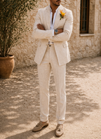 Wesley | Men Slim Fit Linen 2-Piece Wedding Guest Suit