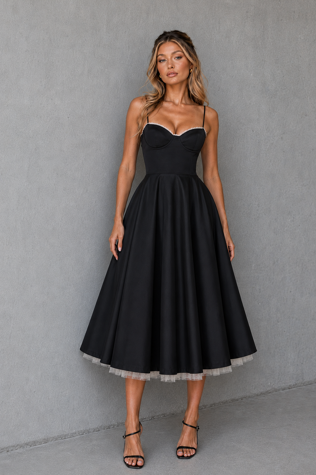 Solene | Plus Size Corset Midi Occasion Dresses