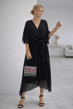 Tamsin | Silk V-Neck Maxi Dress for Weddings & Evening