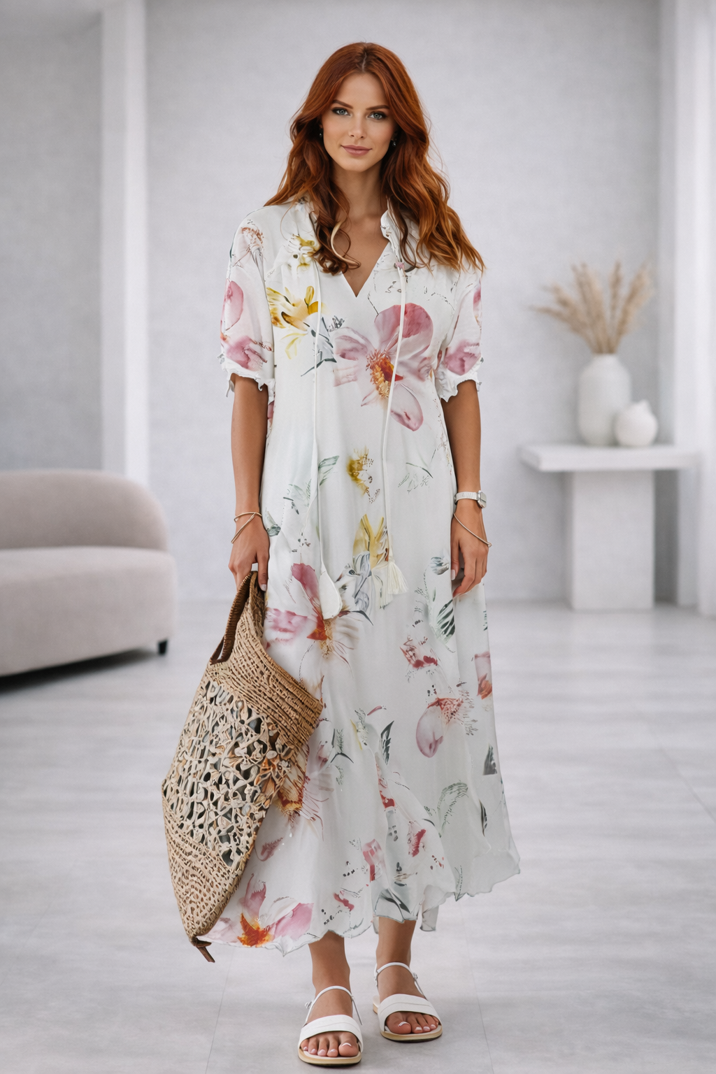 Fleur | Bohemian V-Neck Maxi Summer Dresses for Women