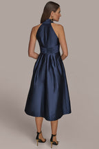 Mirabelle | Halter Neck Taffeta Midi Cocktail Dress