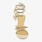 Dominique | René Caovilla Gold Butterfly Heels Sandals