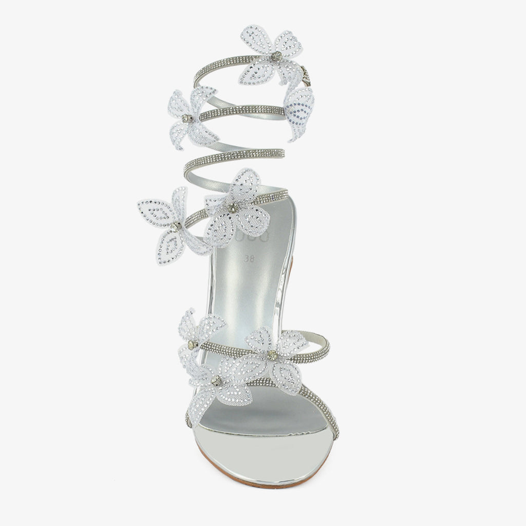 Dominique | René Caovilla Gold Butterfly Heels Sandals