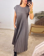 Celestine | Sleeveless Pleated House Dress Elegant Occasion Wear