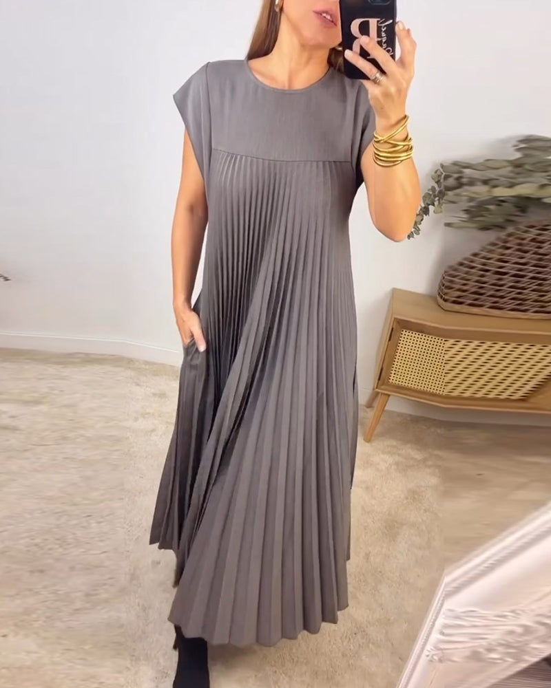 Celestine | Sleeveless Pleated House Dress Elegant Occasion Wear