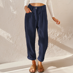 Isadora | High Waisted Black Corduroy Pleated Trousers