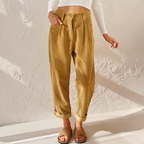 Isadora | High Waisted Black Corduroy Pleated Trousers