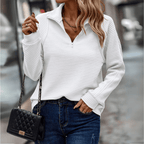 Eloise | Women Mesh Knit Sweater Half-Zip Smart Casual