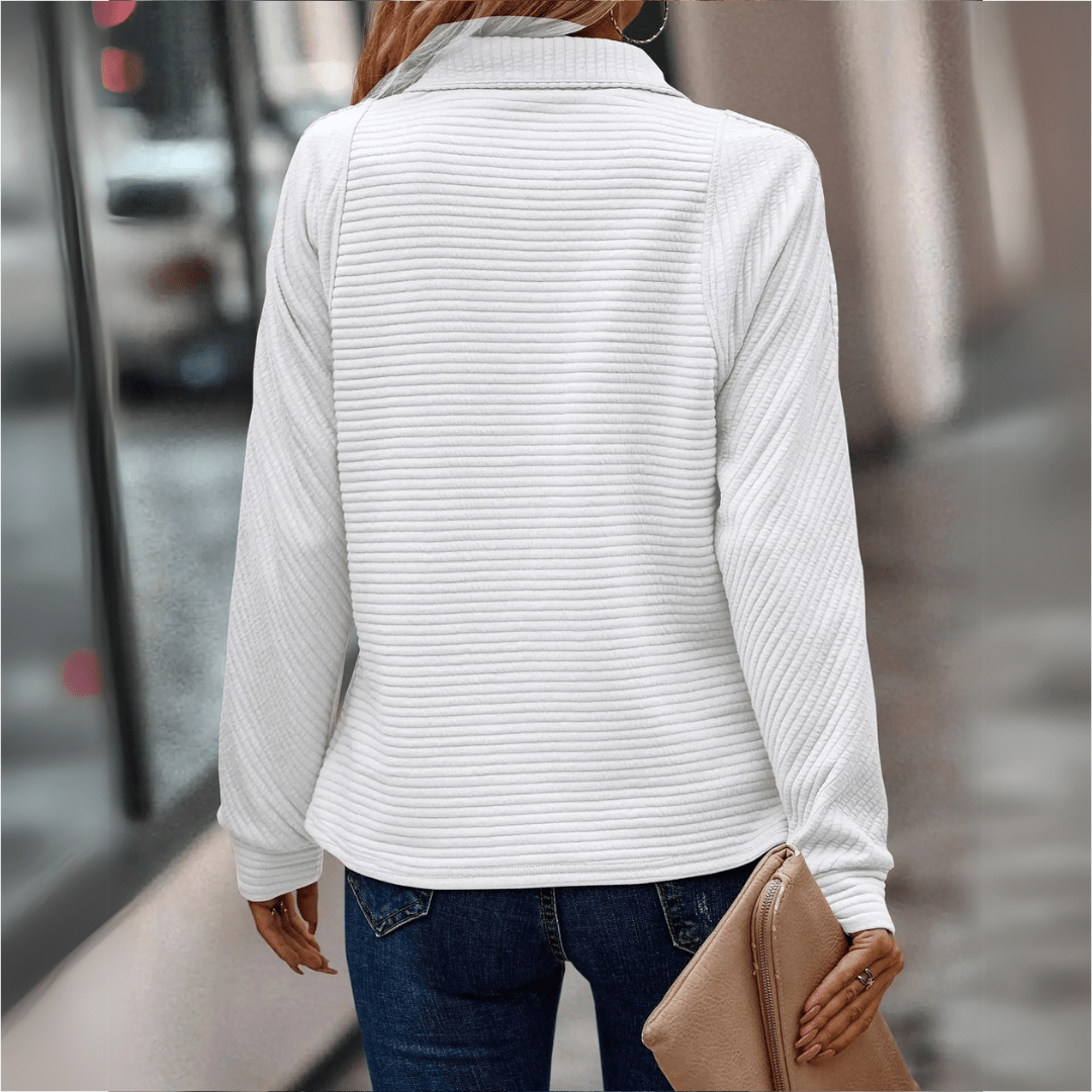 Eloise | Women Mesh Knit Sweater Half-Zip Smart Casual