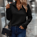 Eloise | Women Mesh Knit Sweater Half-Zip Smart Casual