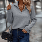 Eloise | Women Mesh Knit Sweater Half-Zip Smart Casual