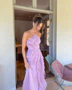 Tamsin | Ruffle Spaghetti Straps Occasion Maxi Dress