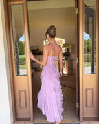 Tamsin | Ruffle Spaghetti Straps Occasion Maxi Dress