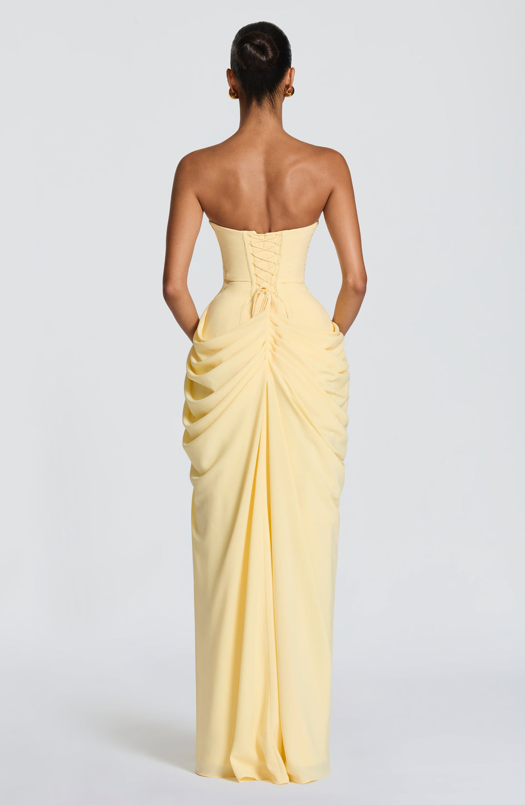 Juliette | Corset Strapless Draped Split Maxi Gala Dress