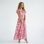 Ingrid | Floral Wedding Guest Dresses V-Neck Maxi