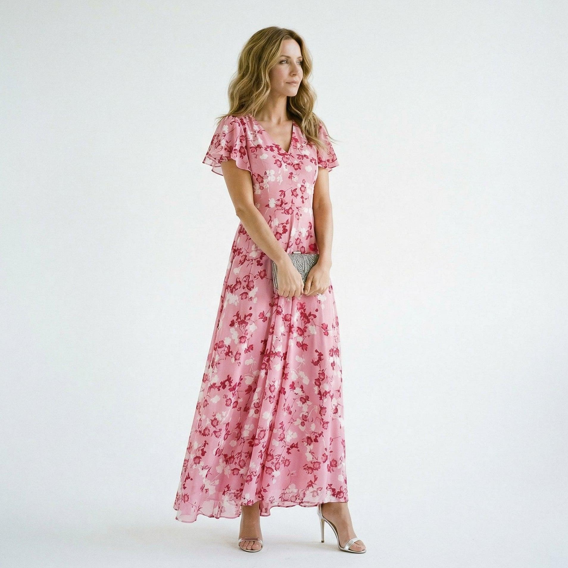Ingrid | Floral Wedding Guest Dresses V-Neck Maxi